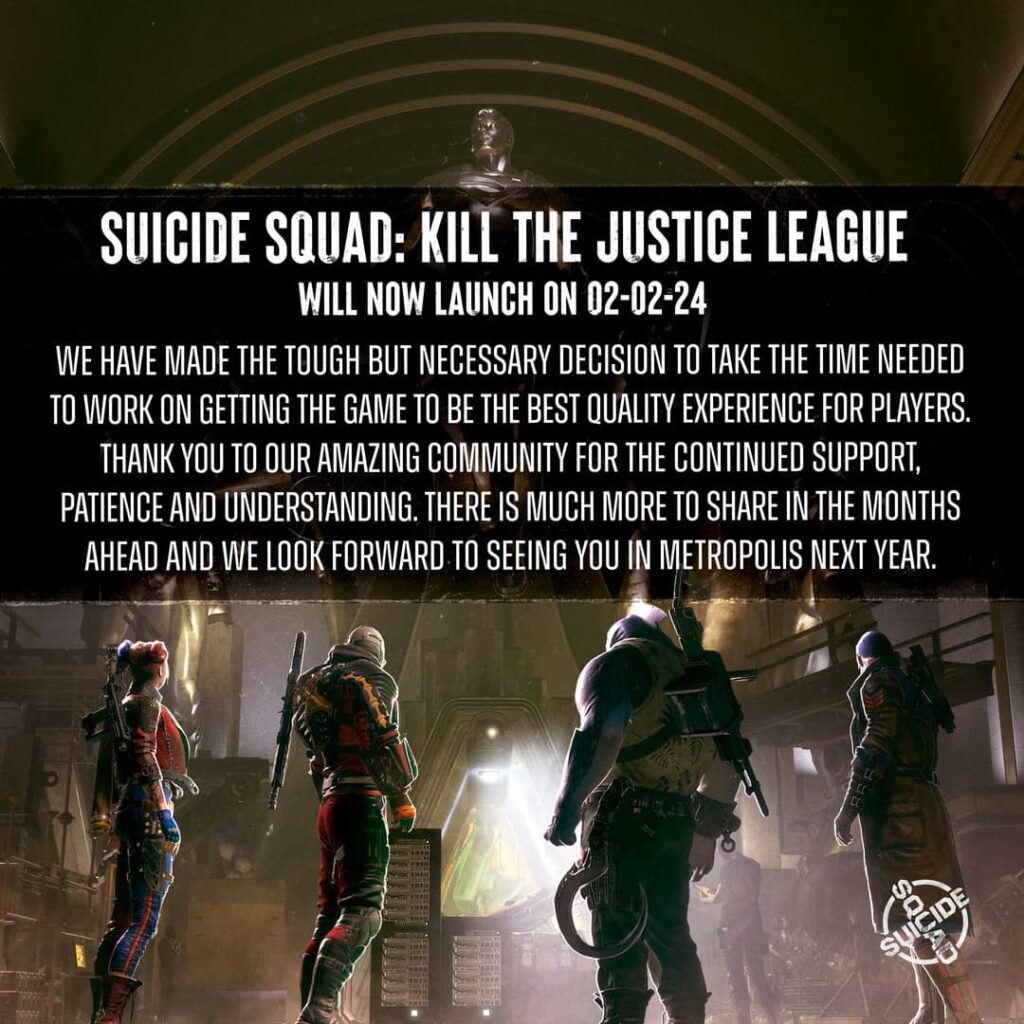 Na Suicide Squad Kill the Justice League si hráči počkají do příštího roku