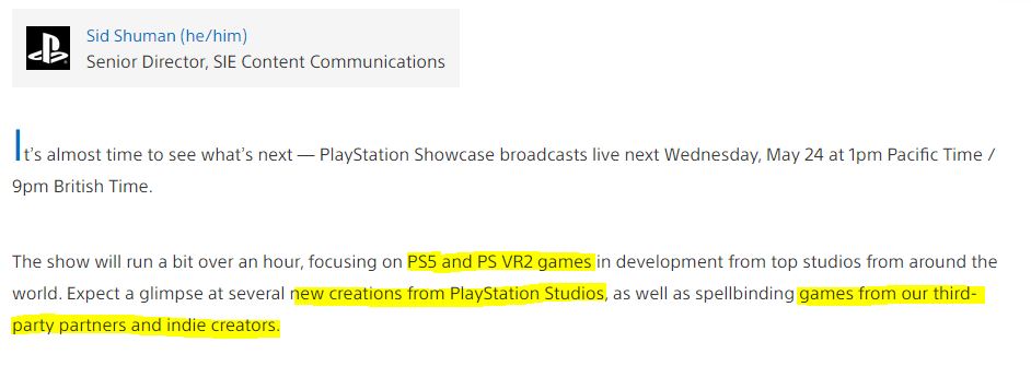 PlayStation Showcase – výstřižek z blogu