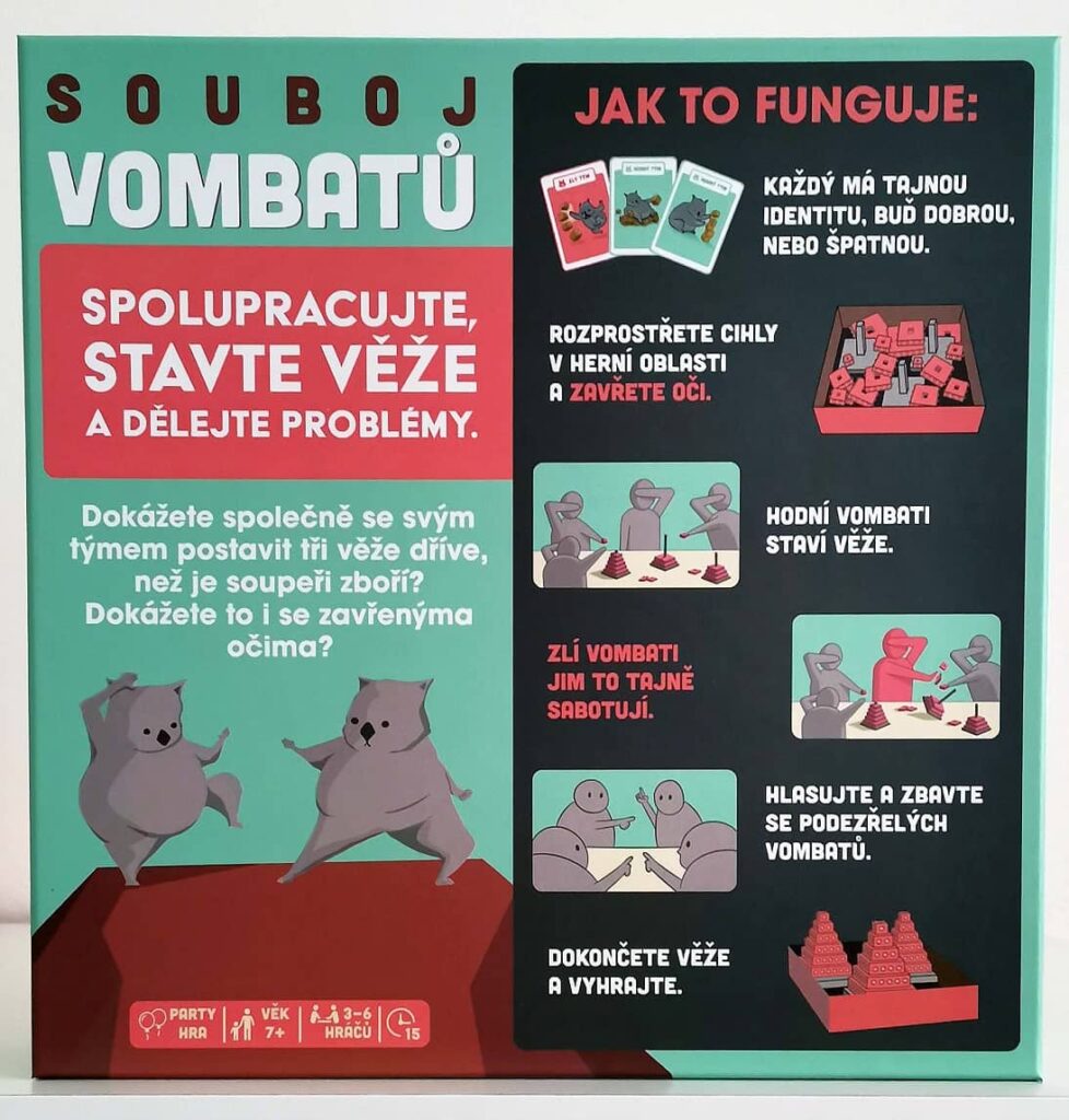 Souboj vombatů – zadní strana