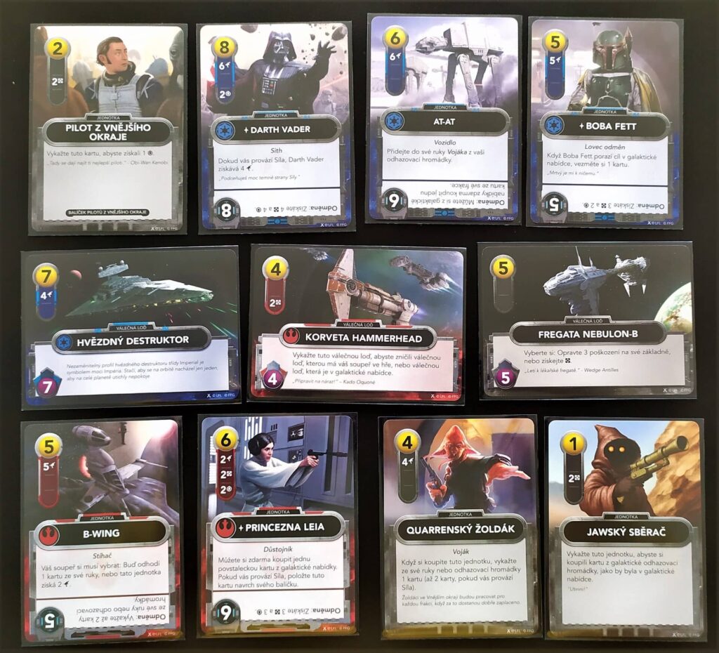 Star Wars The Deckbuilding Game – nabídka karet