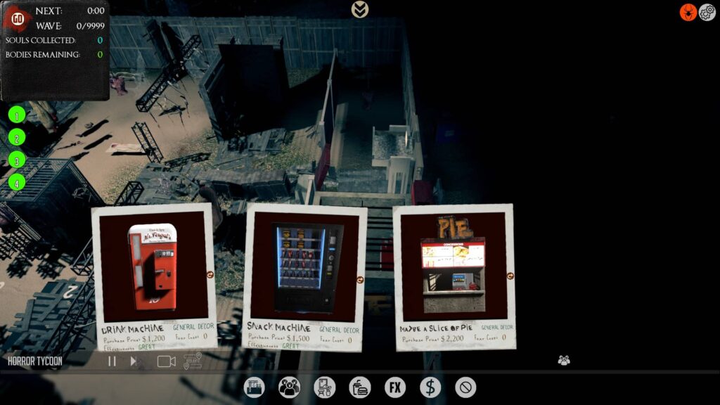 Horror Tycoon automaty na jídlo