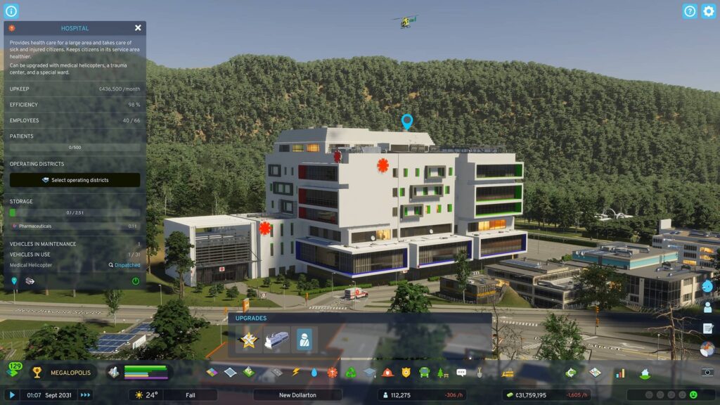 Cities Skylines II - nemocnice