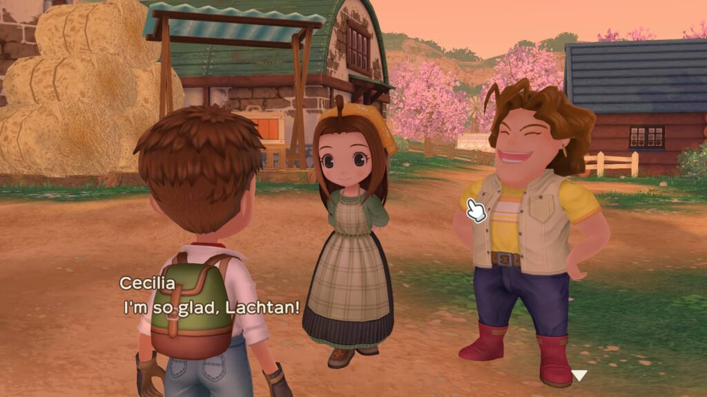 STORY OF SEASONS A Wonderful Life - místní dealerka zeleniny vpravo