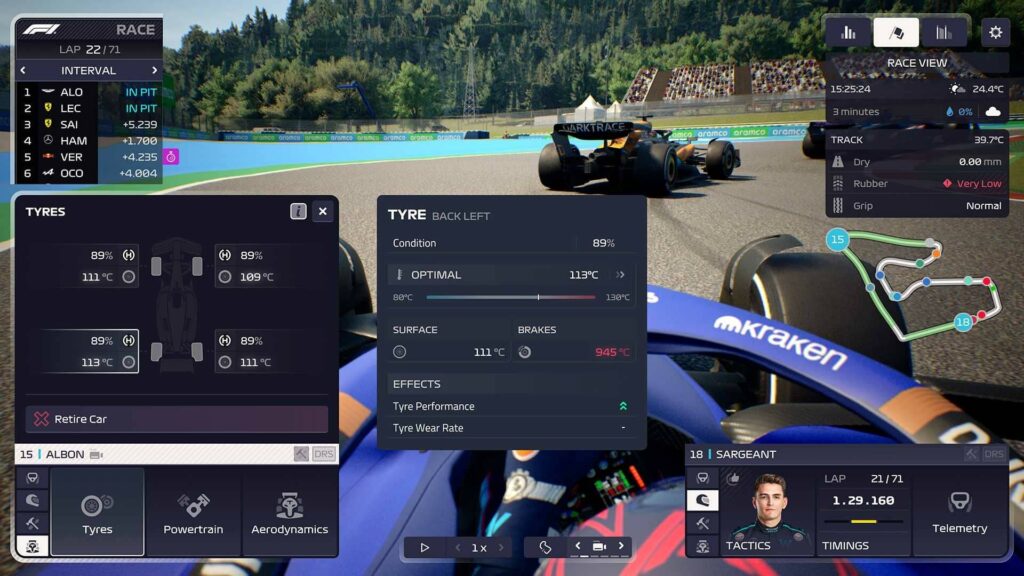 F1 Manager 2023 - statistika vozu