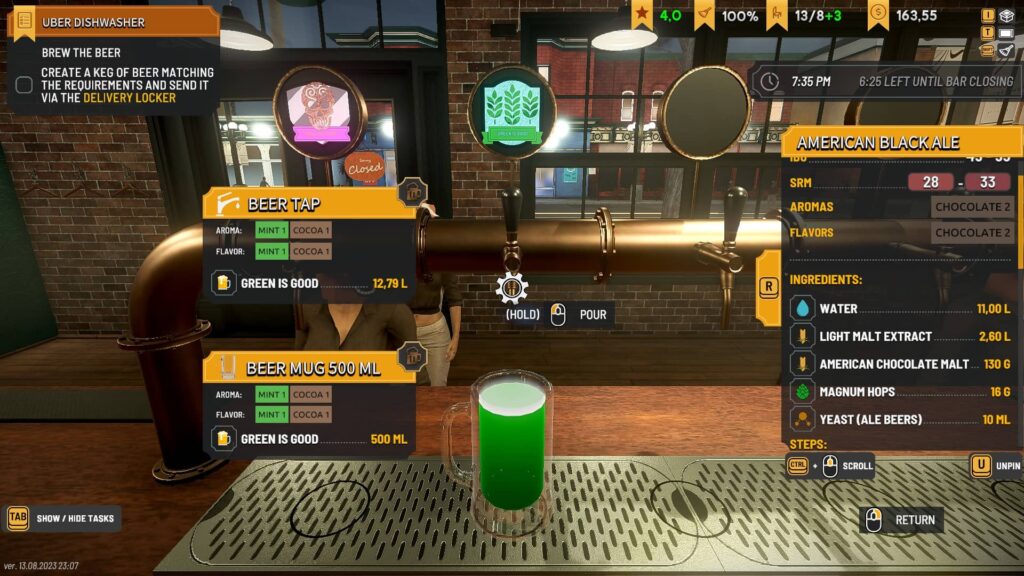 Brewpub Simulator - zelené pivo