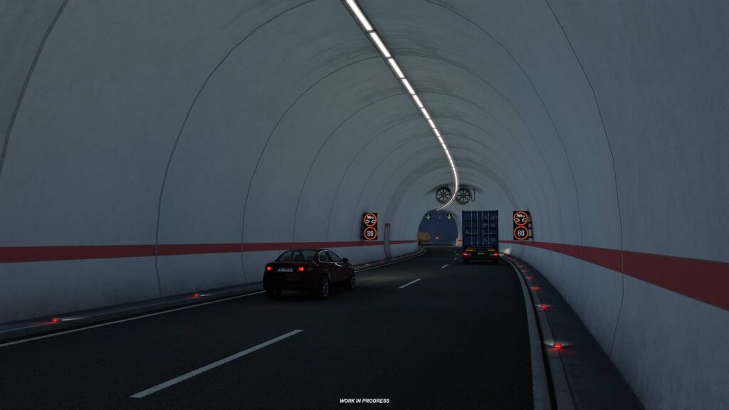 ETS2 West Balkans - značení v tunelu