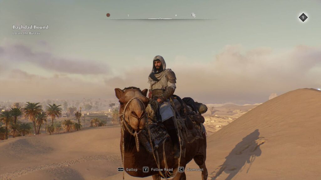 Assassin´s Creed Mirage - velbloudí pohled od kamery