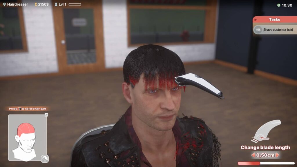 Hairdresser simulator - holení hlavy