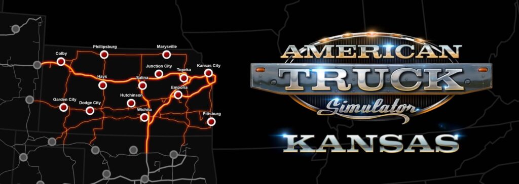 American Truck Simulator: Kansas - mapa