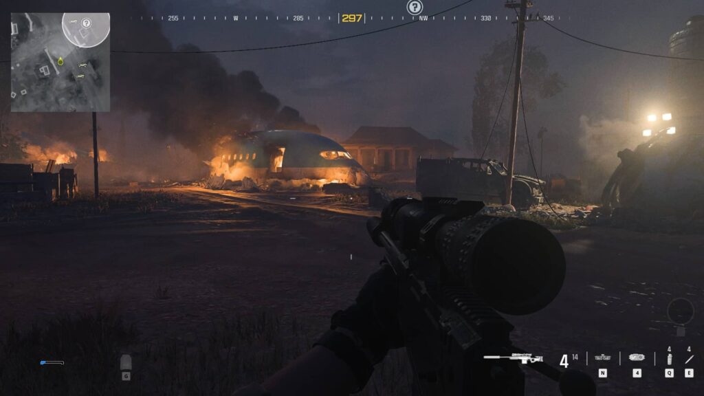 Call of Duty Modern Warfare III - hořící letadlo