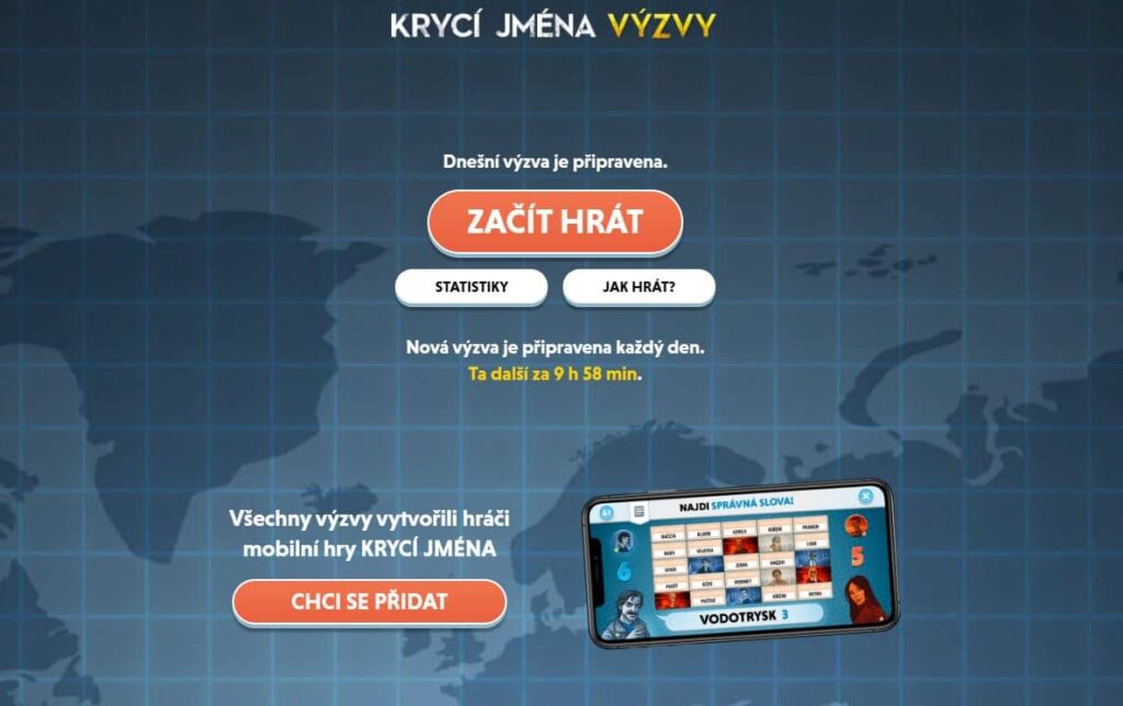 Krycí jména výzvy - připoj se