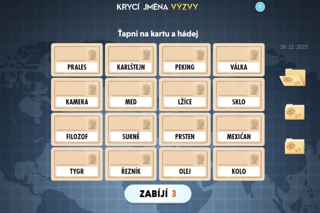 Krycí jména výzvy - slova