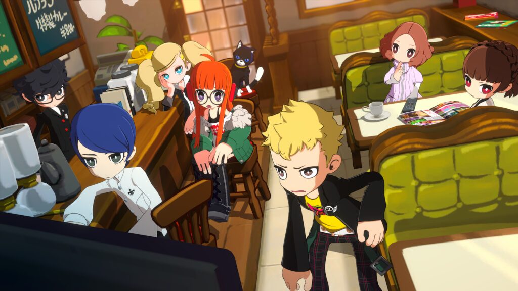 Persona 5 Tactica - parta v kavárně