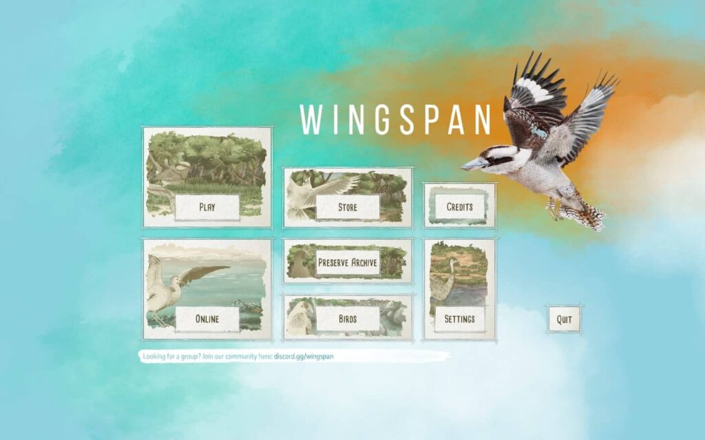 Wingspan – menu