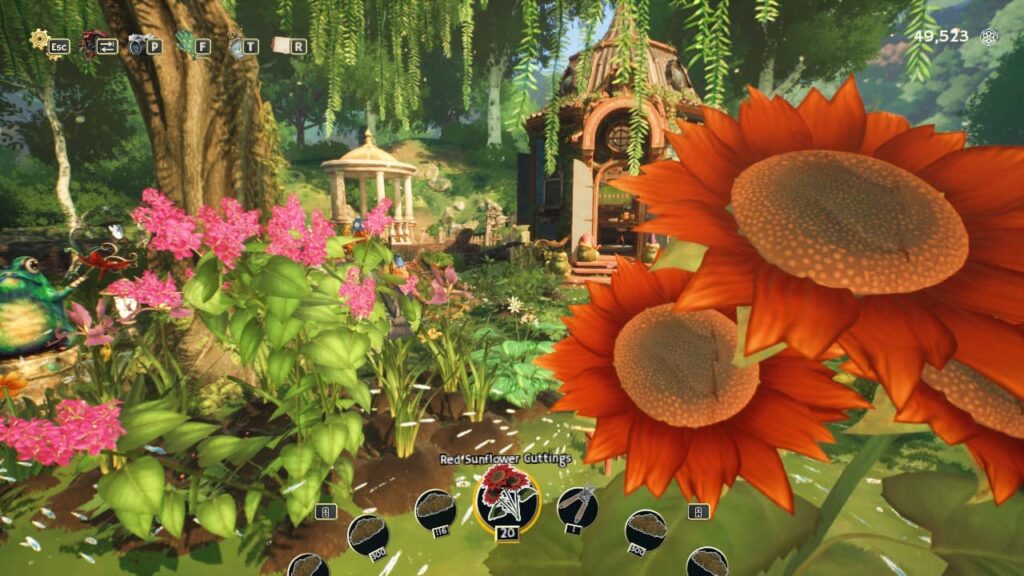 Garden Life A Cozy Simulator – červené slunečnice