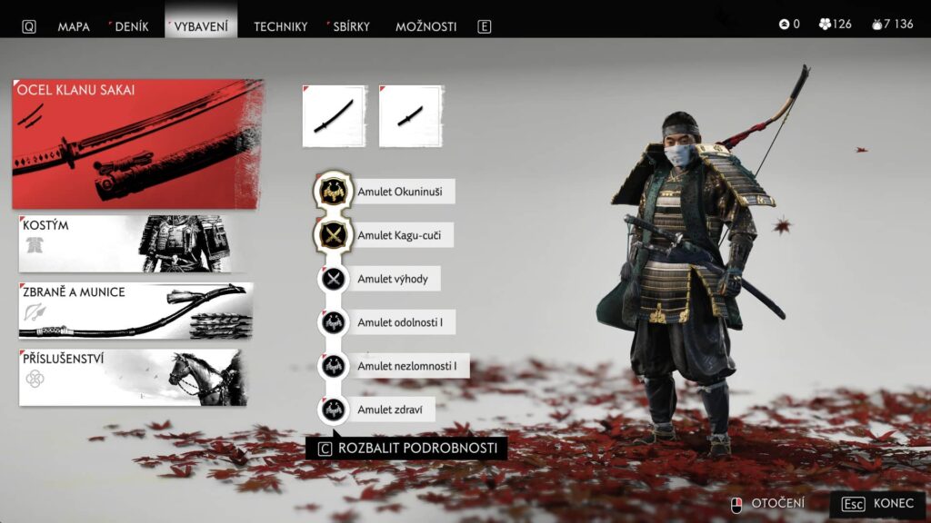 Ghost of Tsushima Director's Cut - výbava