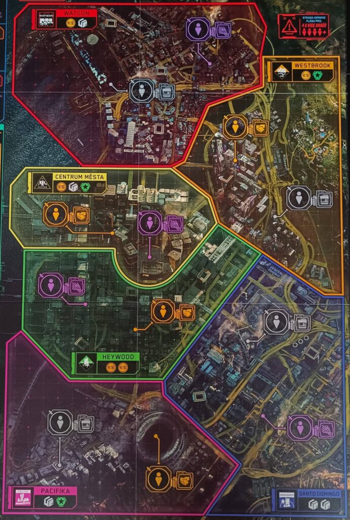 Cyberpunk 2077 Gangy Night City - herní plán