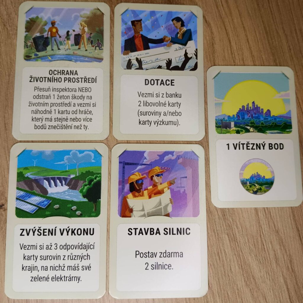 Catan Energie - příklad akčních karet