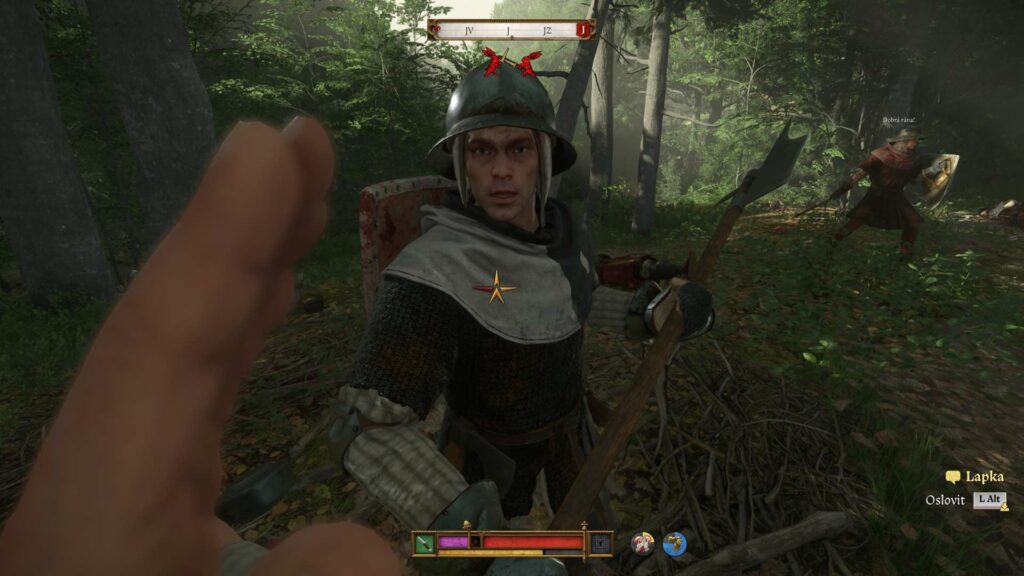 Kingdom Come: Deliverance II - souboj s lapkou