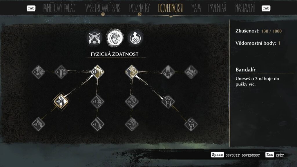The Sinking City - dovednosti