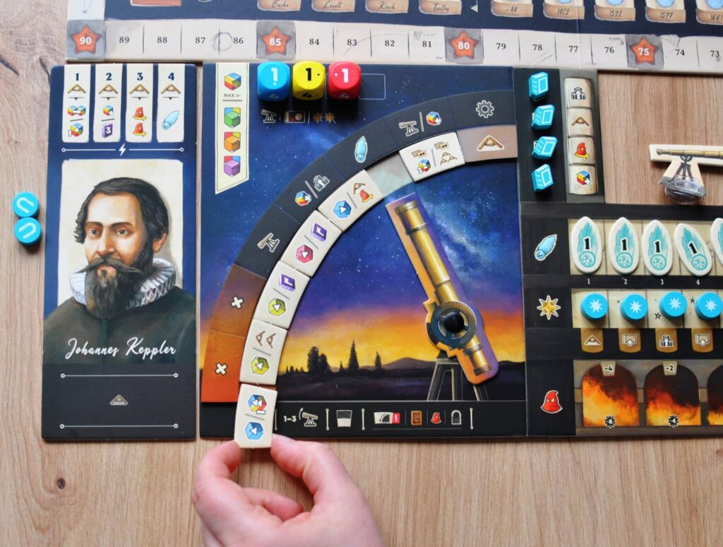 Galileo Galilei - posunutí akční destičky