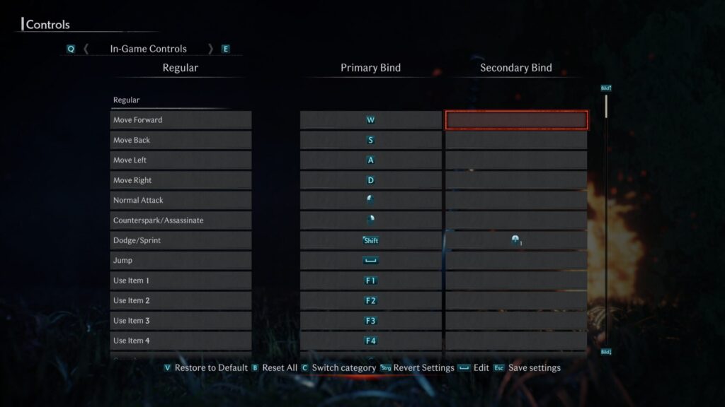 Rise of the Ronin - menu 2
