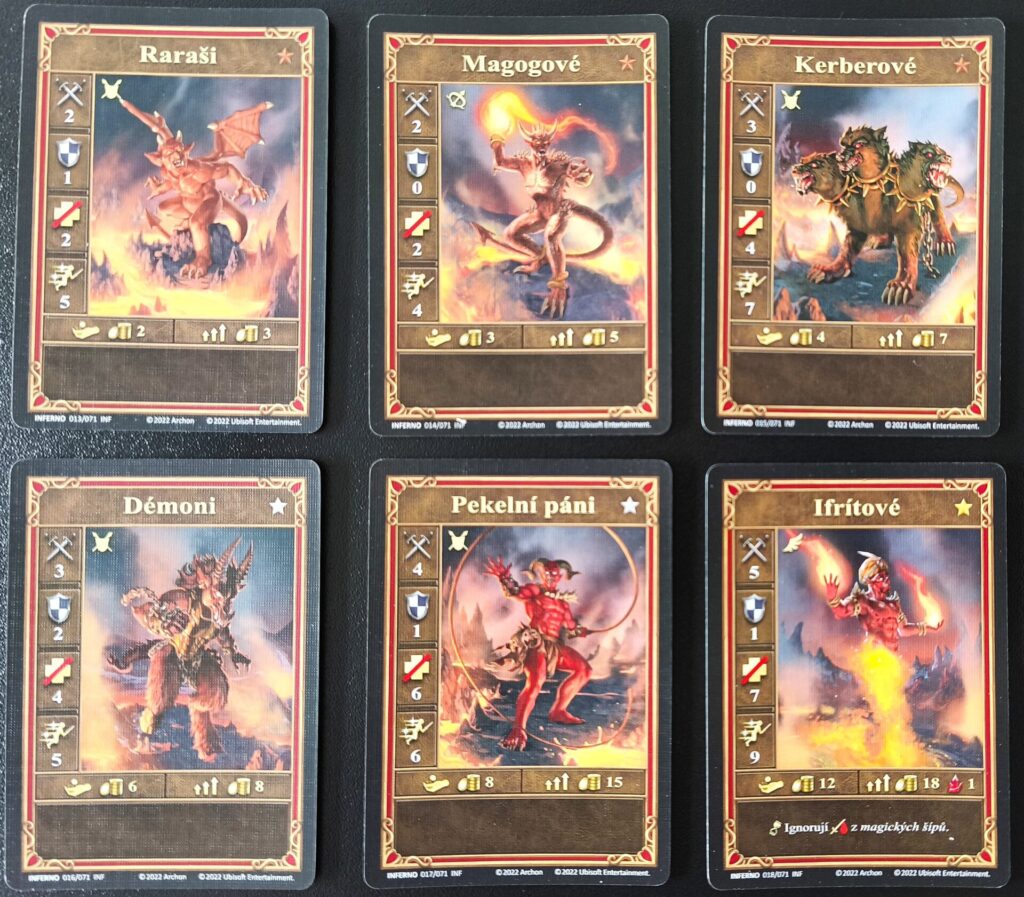 Heroes of Might and Magic III - Peklo - karty figurek