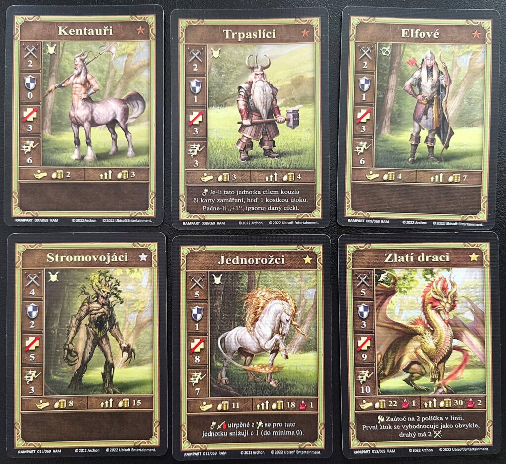 Heroes of Might and Magic III – Bašta - karty postav