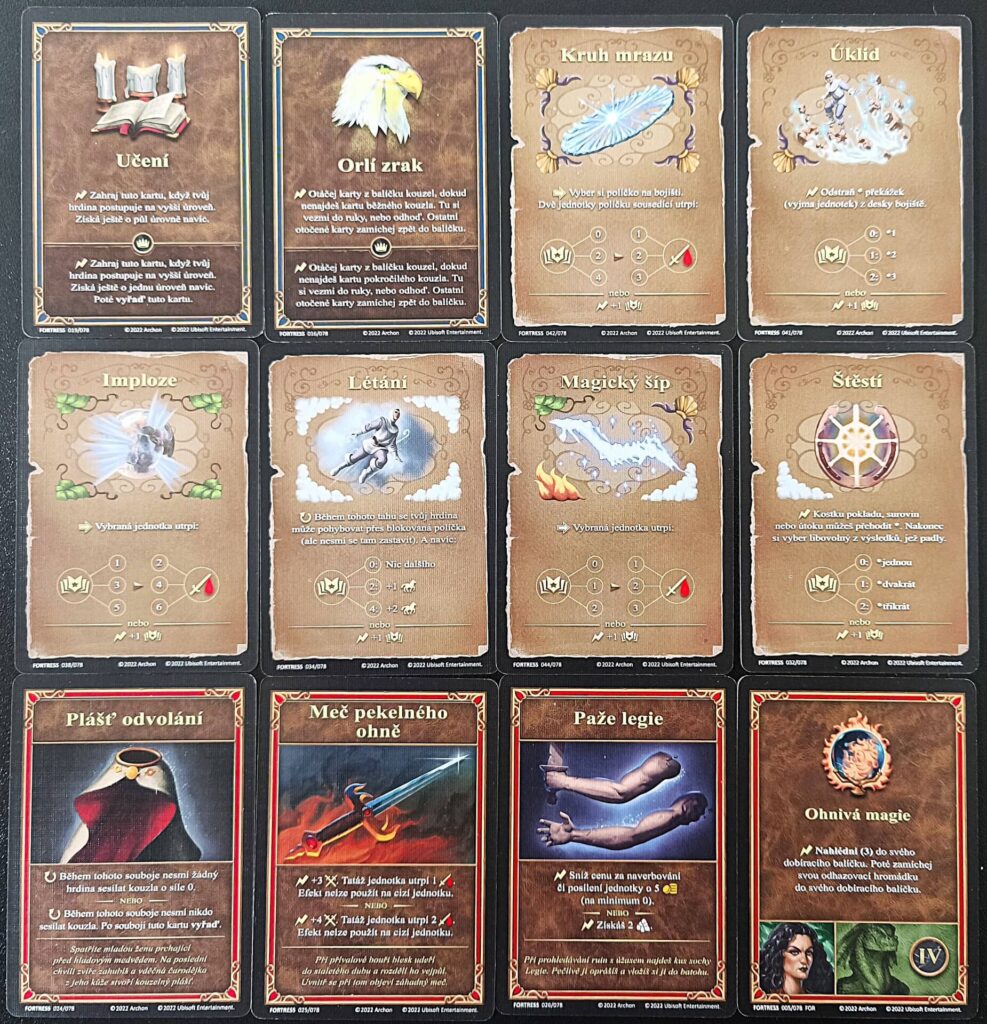 Heroes of Might and Magic III – Pevnost - herní karty