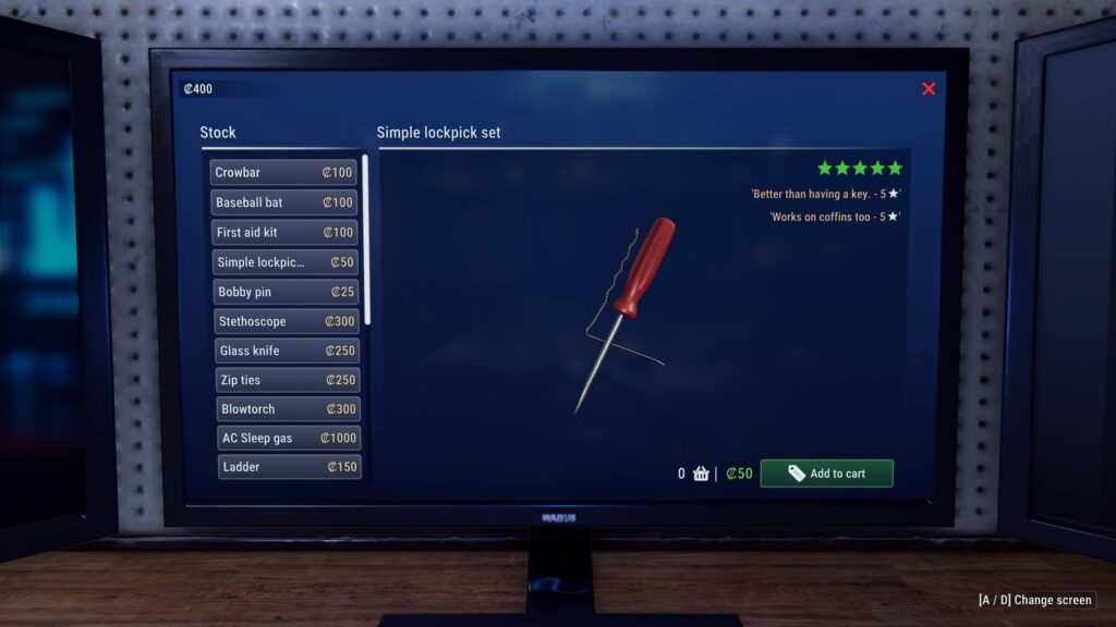 Crime Simulator - nákupy
