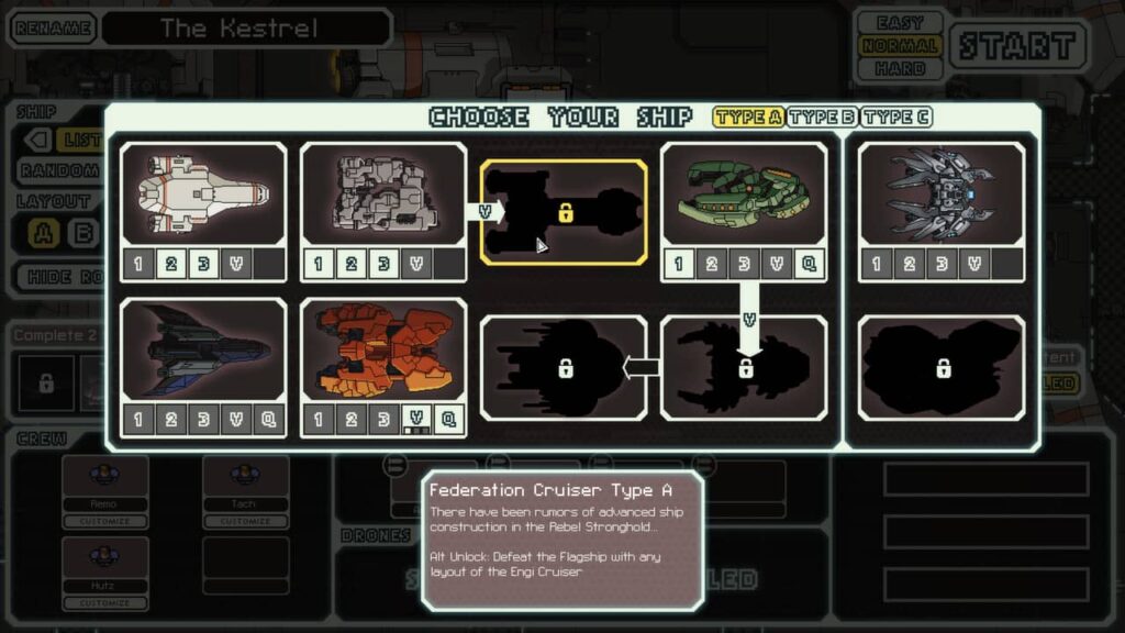 FTL Faster Than Light - výběr lodě