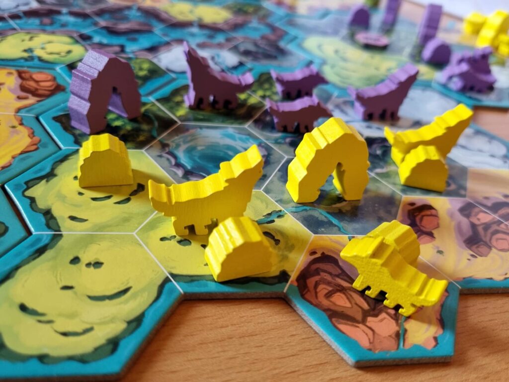 Vlci - detail regionu při konečné situaci ve třech hráčích