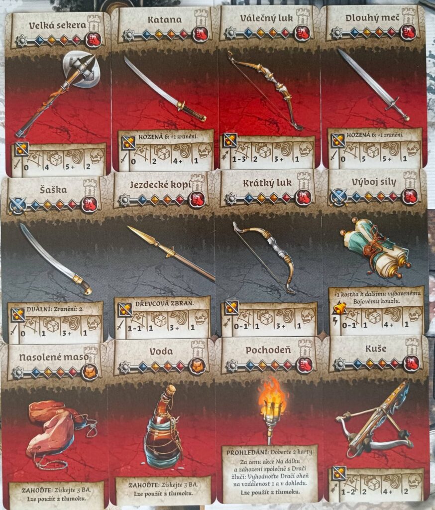 Zombicide Bílá smrt - karty vybavení