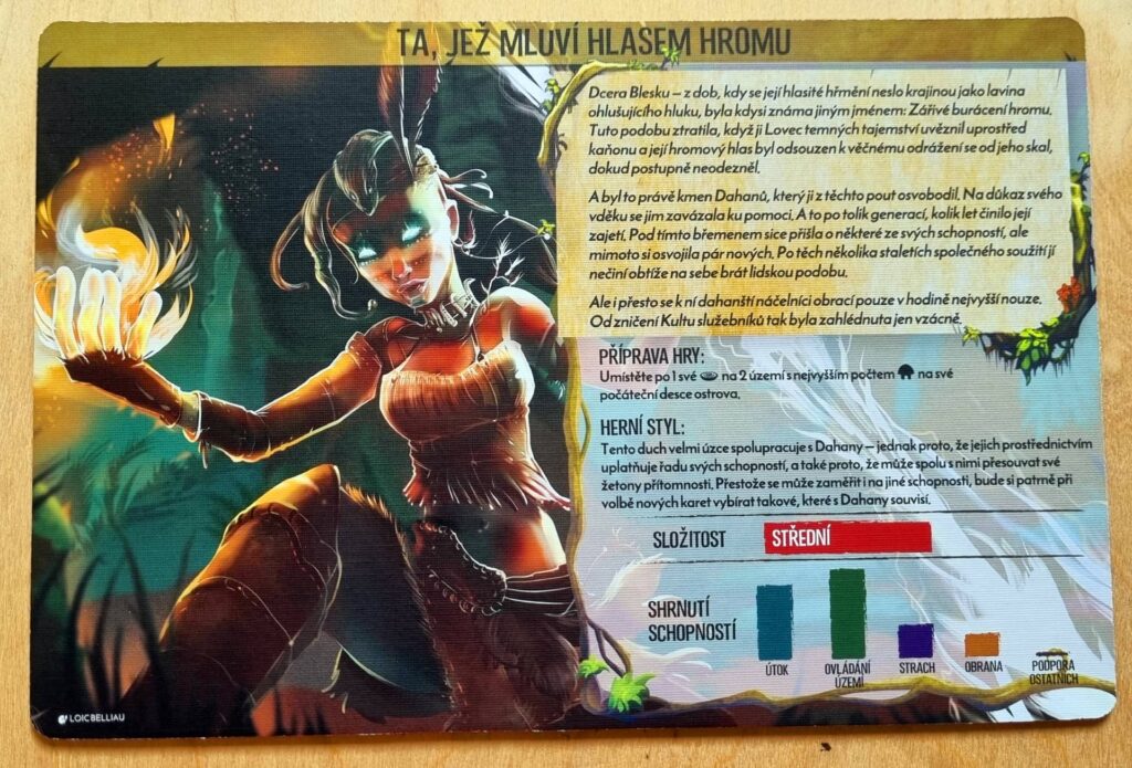 Duchové ostrova - deska ducha rubová strana