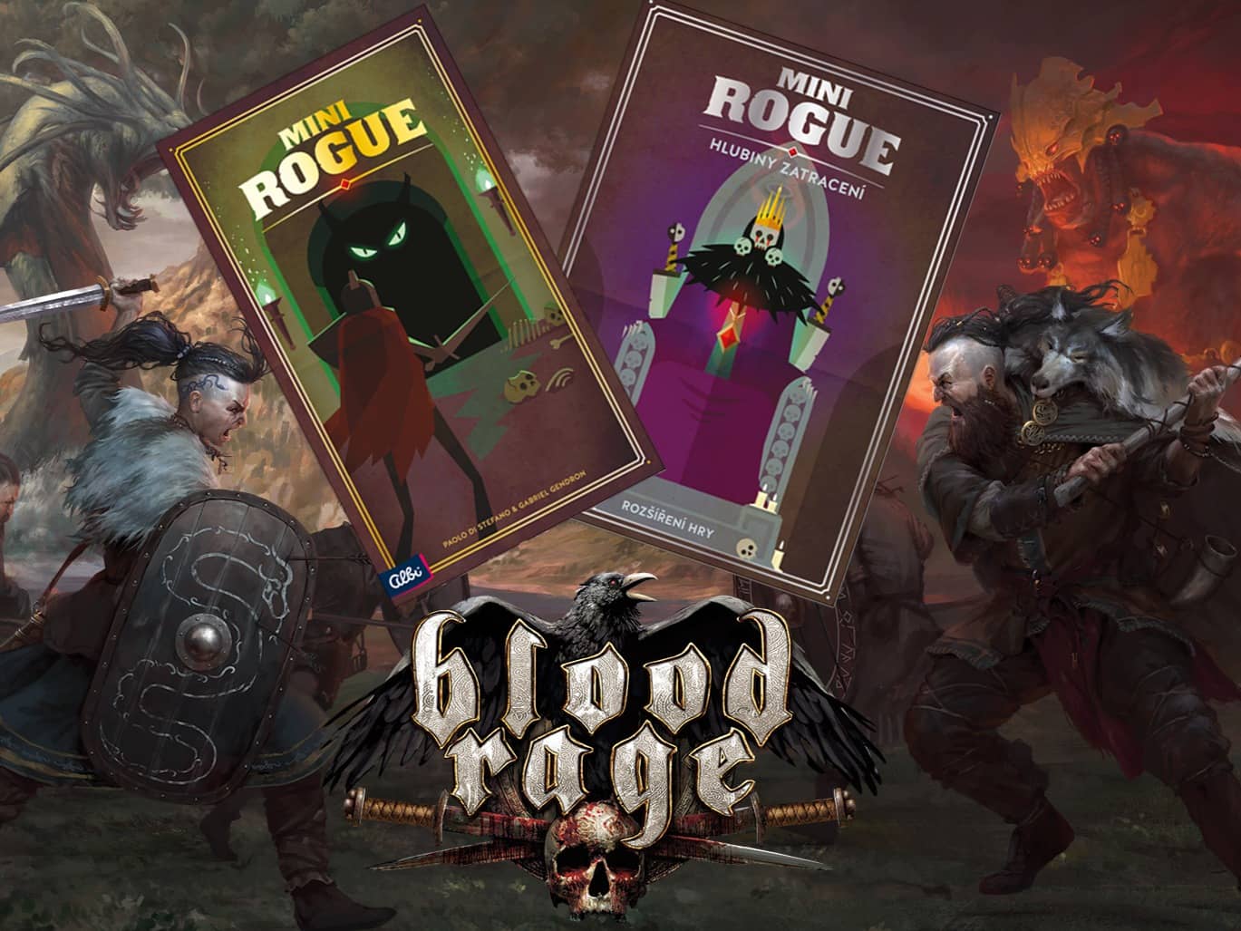 Soutěž o 3x deskovou hru Mini Rogue s rozšířením Hlubiny zatracení a videohrou Blood Rage Digital Edition