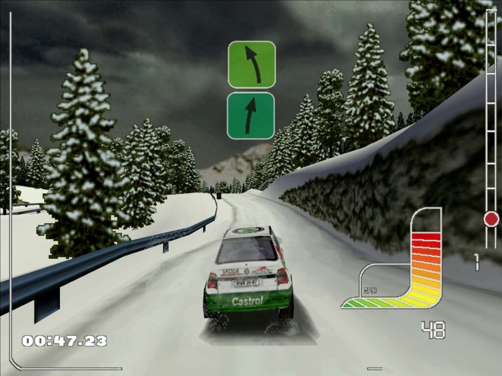 TOP 12 nejvýznamnějších rallye her - Colin McRae Rally - Škodovka na sněhu