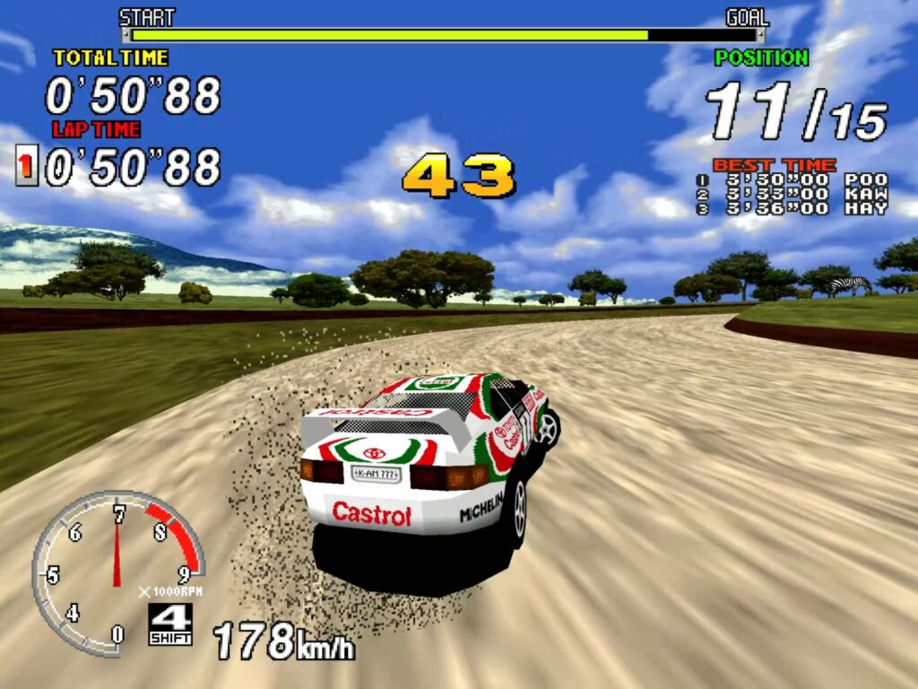 TOP 12 nejvýznamnějších rallye her - Sega Rally Championship - Toyota
