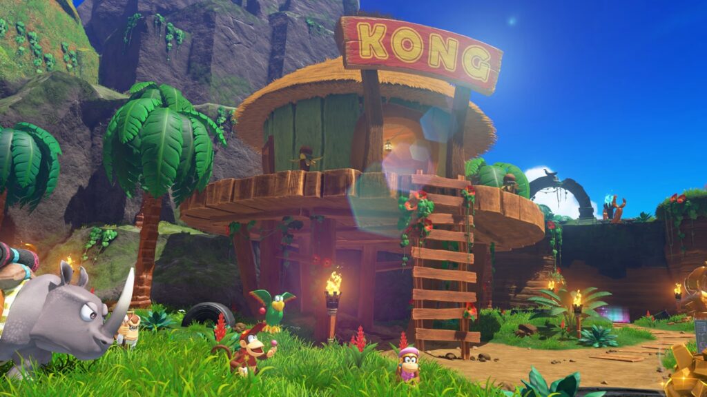 Donkey Kong Bananza DK Island & Emerald Rush - ikonický dům