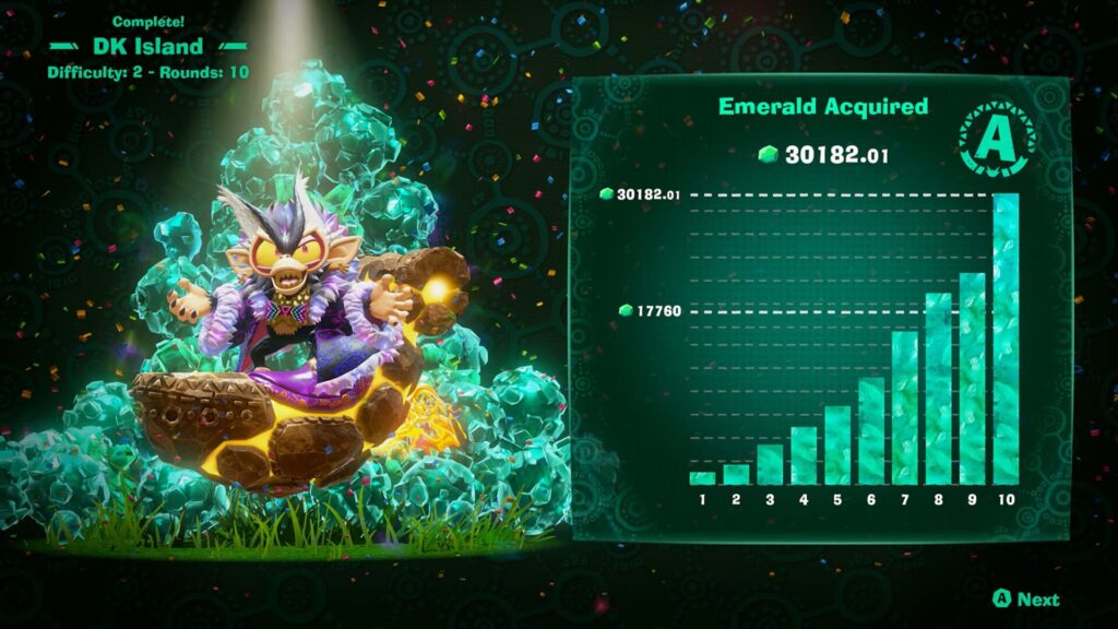 Donkey Kong Bananza DK Island & Emerald Rush - statistika