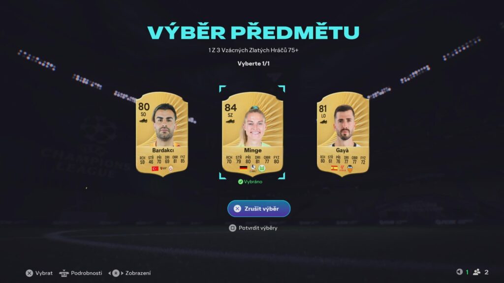 EA SPORTS FC - výběr hráče