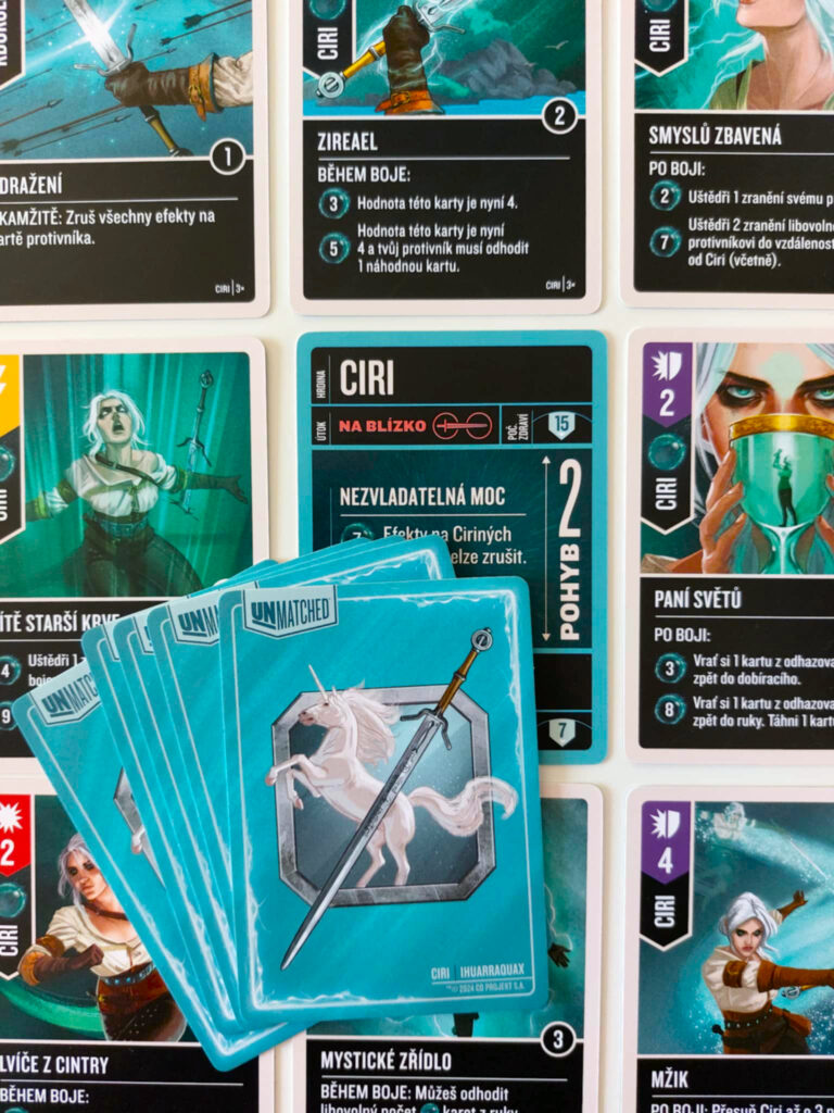 Unmatched Zaklínač – Stříbro a ocel - Ciri karty