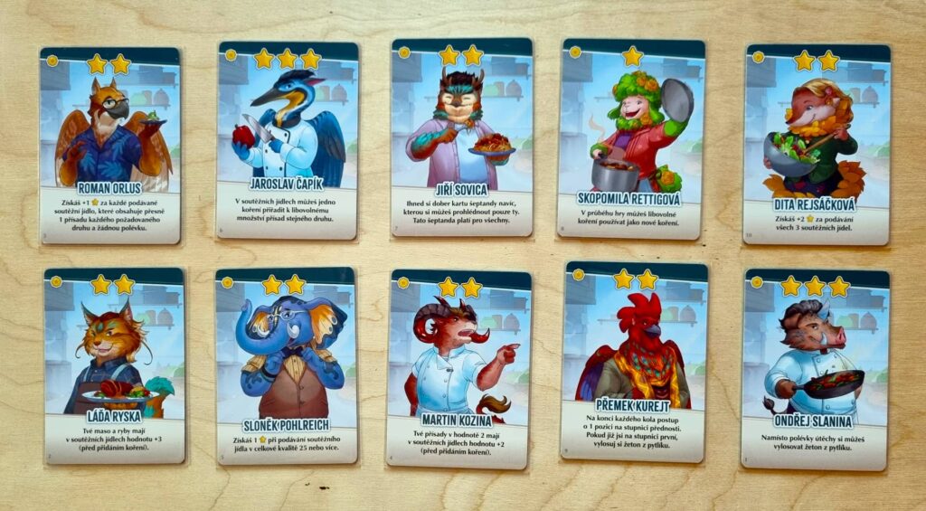 Zvířecí kuchtíci - karty provozních