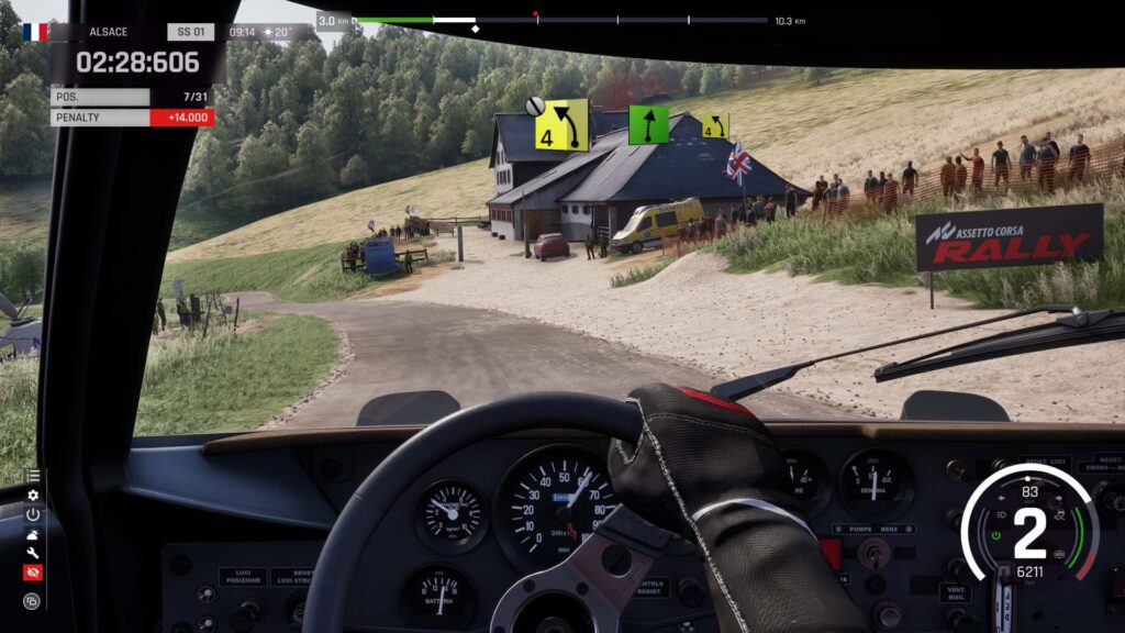 Assetto Corsa Rally - zatáčka v Lancii Stratos