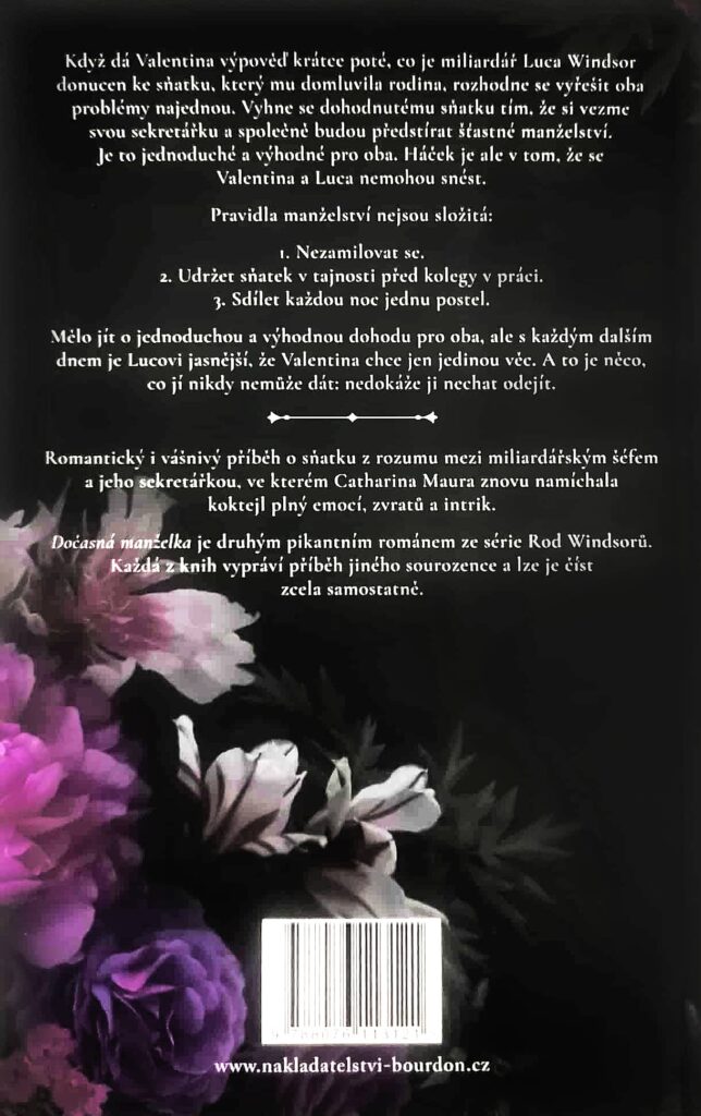 Dočasná manželka - zadní strana