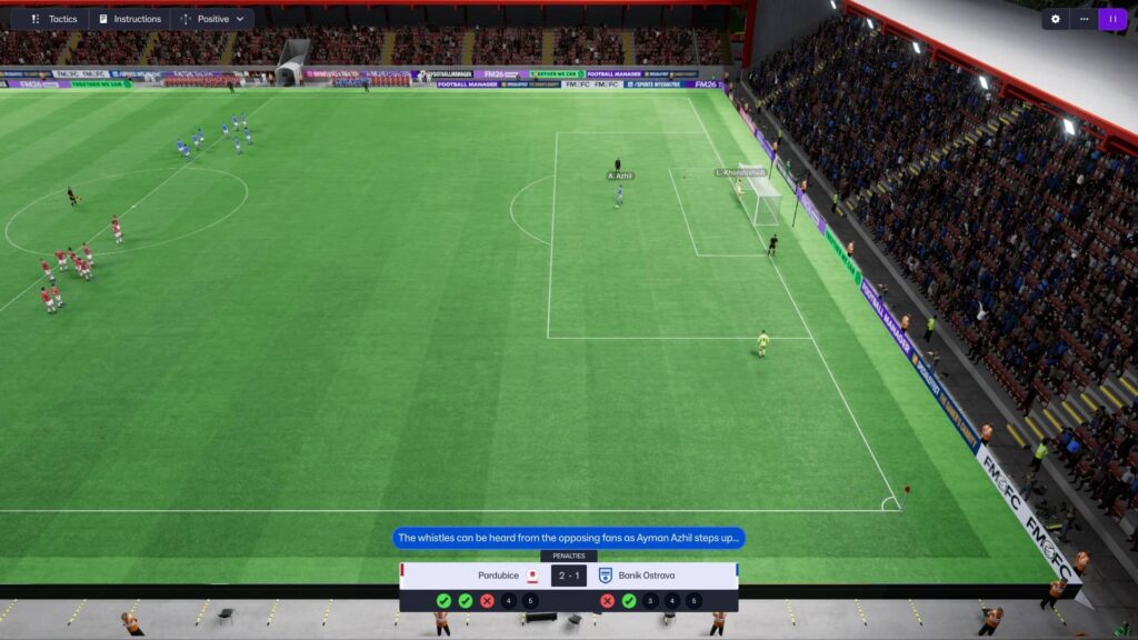 Football Manager 2026 - penaltový rozstřel