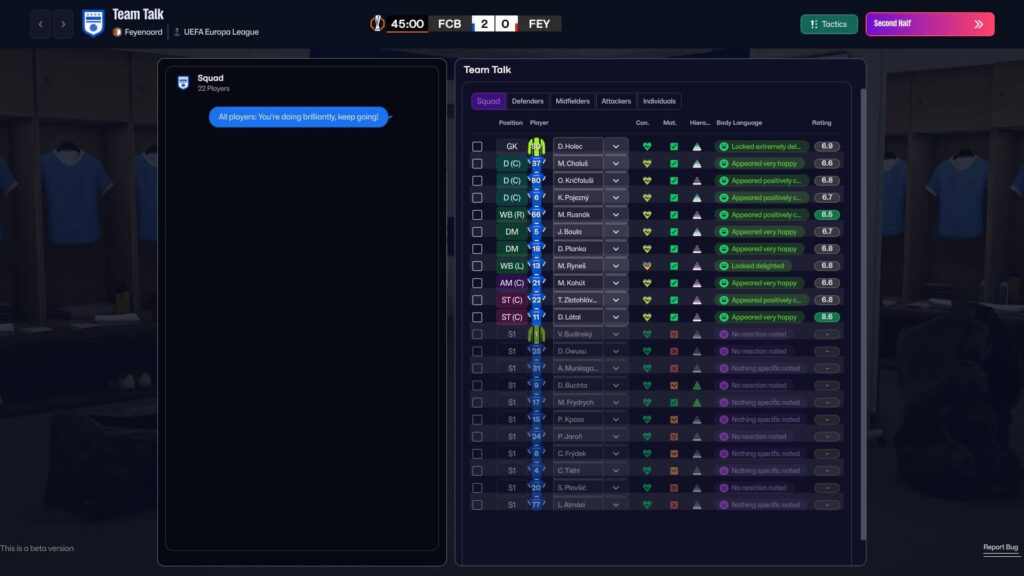 Football Manager 2026 - team talk