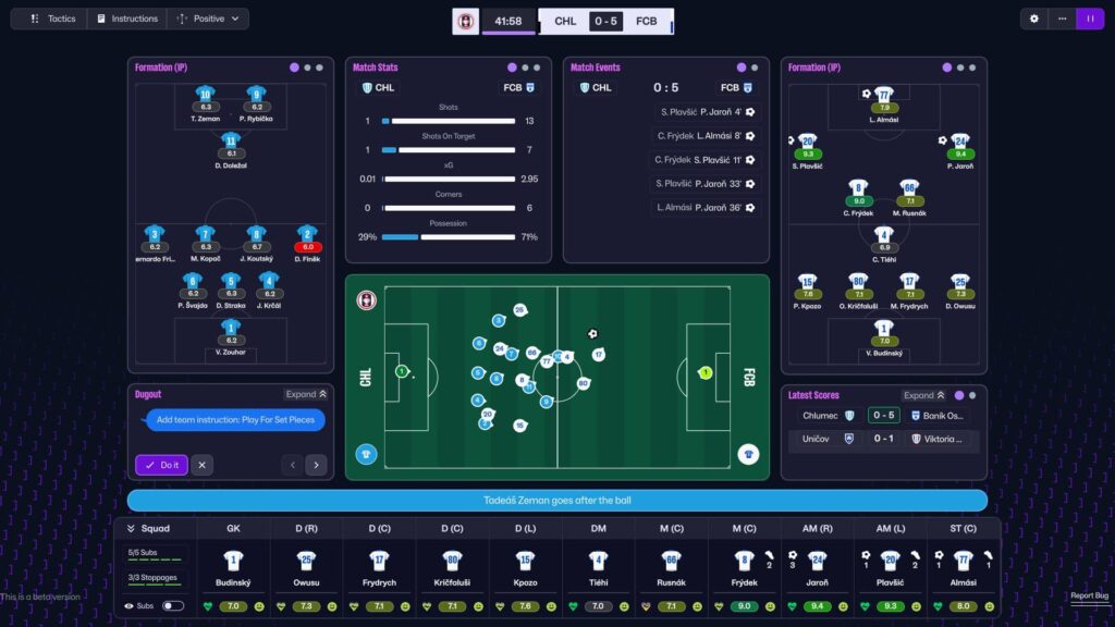 Football Manager 2026 - zobrazení zápasu