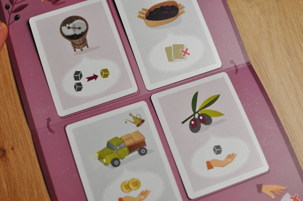 Olivy - zahrané karty hráčem