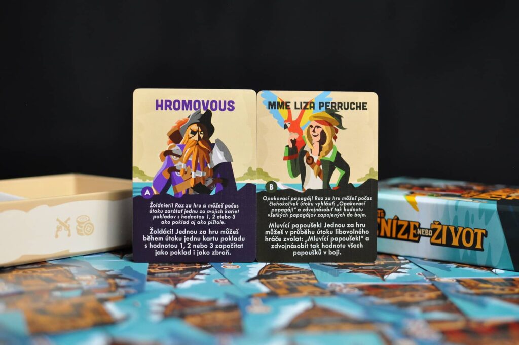 Piráti Peníze nebo život - detail karet kapitánů