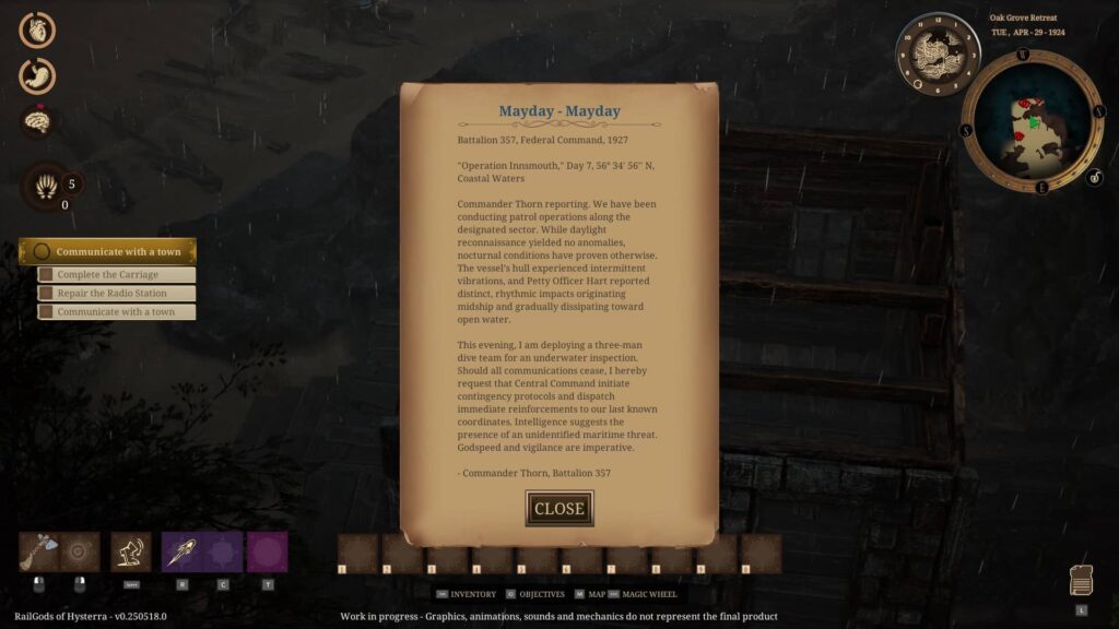 RailGods of Hysterra - dokumenty